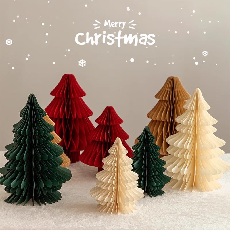 🏆2025 Christmas Hot Sale⚡Foldable Honeycomb Paper Christmas Trees – Table Décor