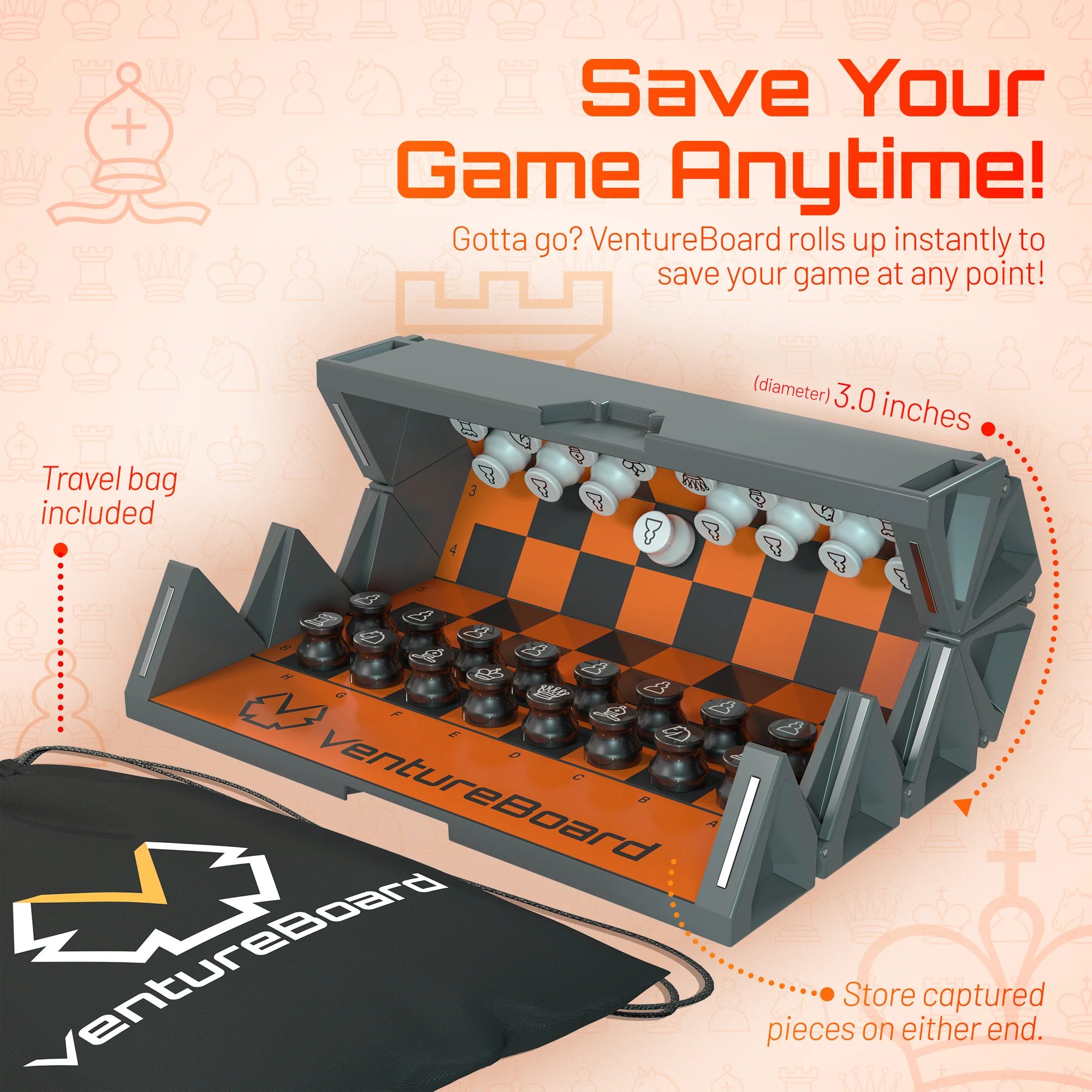 foldable portable chess set