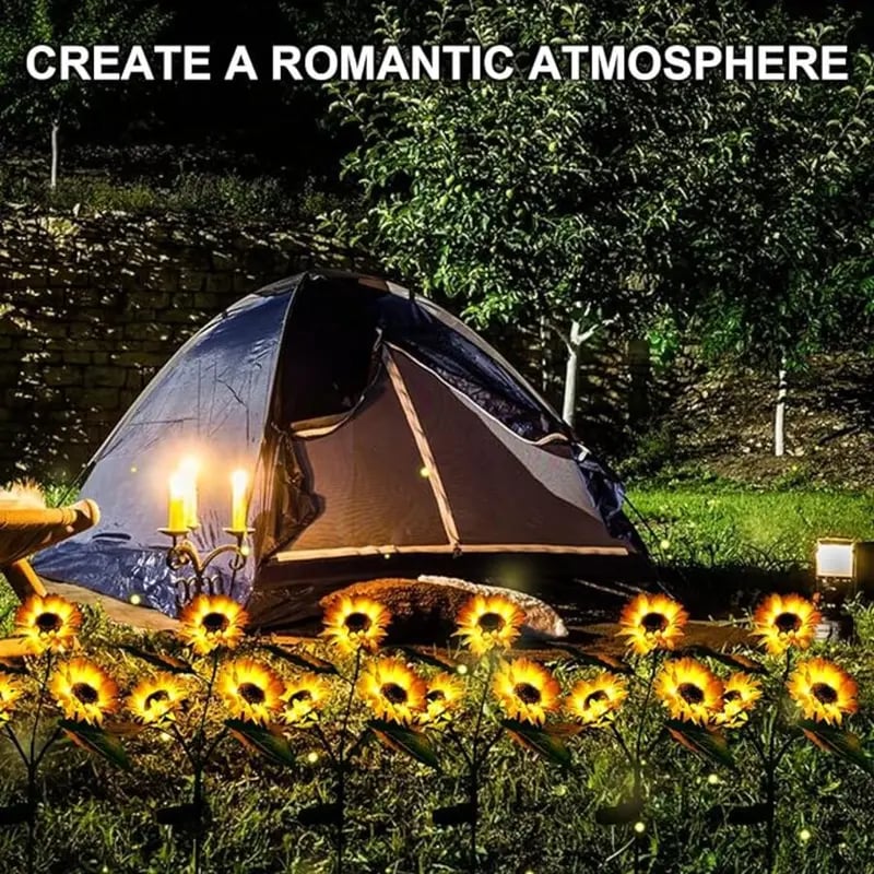 FathersDayGift 2/4pcs Solar LED Sunflower Garden Lights, Realistic Night Glow for Yard, Lawn, Patio and Porch Decoration, Waterproof IP65, Energy Efficient Outdoor Lighting, Garden Lighting | Decorative Solar Lights | Durable Plastic Flowers,  Outdoorfun 7
