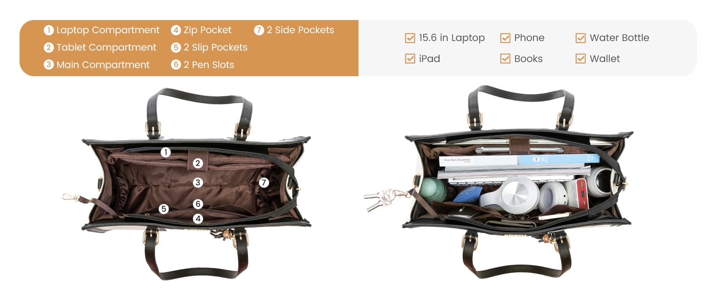 Large Capacity Multiple compartments lovevook laptop bag for women