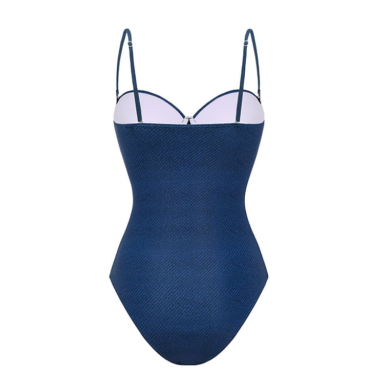 🌼 Embroidery Printed One Piece Swimsuit Set