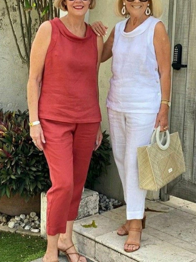 Women's Cotton Linen Casual Suits