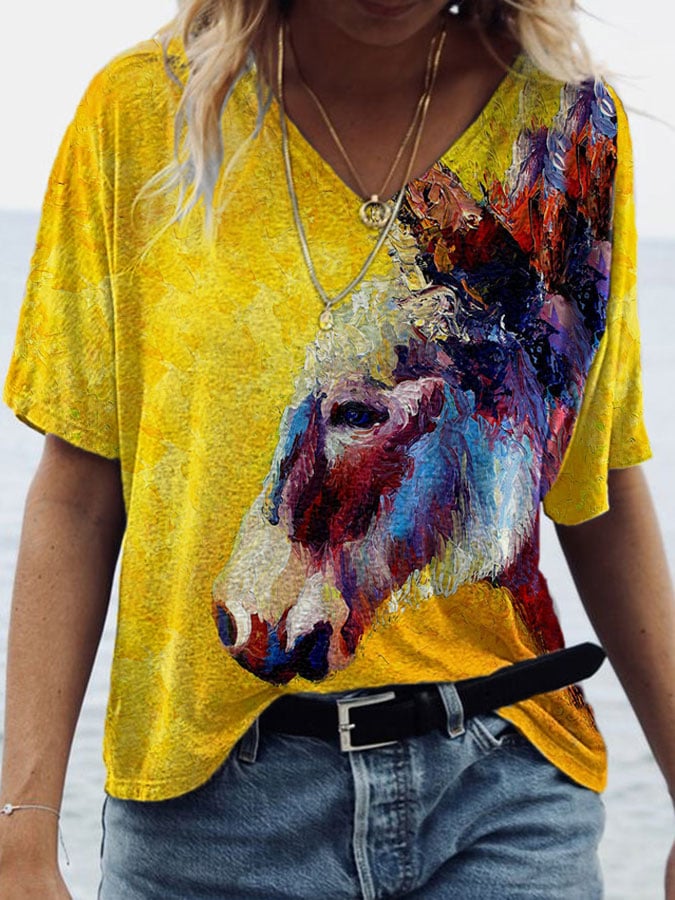 Women's Funny Donkey Print TShirt